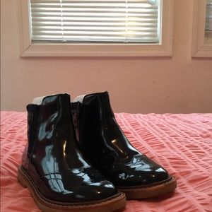 Zara Girls Navy Patent Ankle Boot